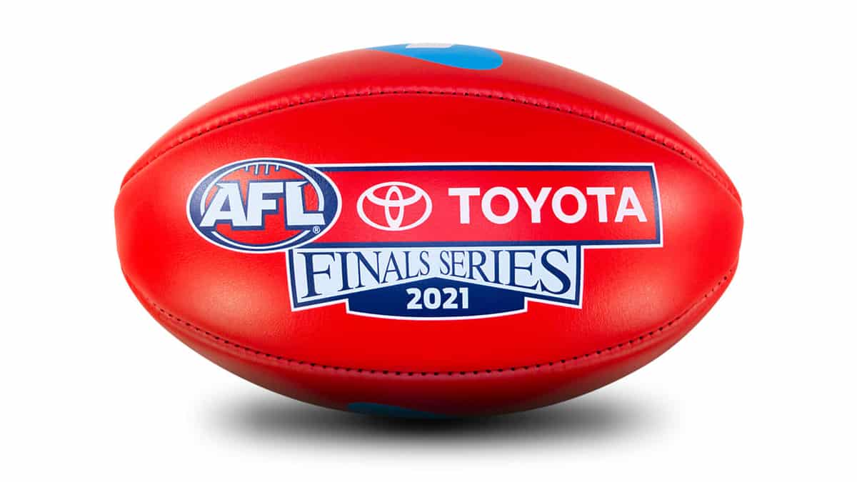 A Photo Of The Official Sherrin For The Afl 2021 Finals Series.