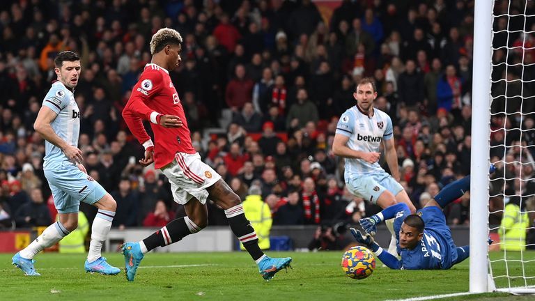 Marcus Rashford marca el último gol con el Manchester United