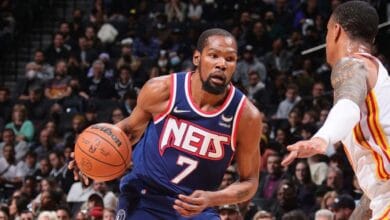 NBA 2021 2022 Kevin Durant lead Nets vs Hawks