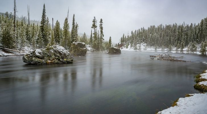 Yellowstone en Montana durante el invierno