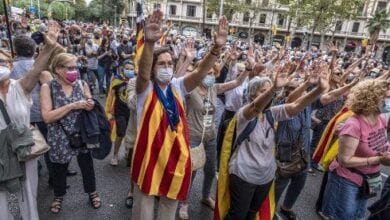 Protesta Pro Independencia En Barcelona, ​​España 24 Sep 2021