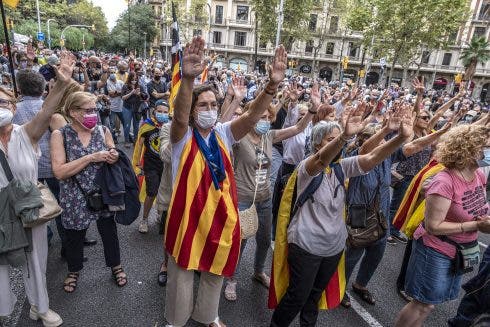 Protesta Pro Independencia En Barcelona, ​​España 24 Sep 2021
