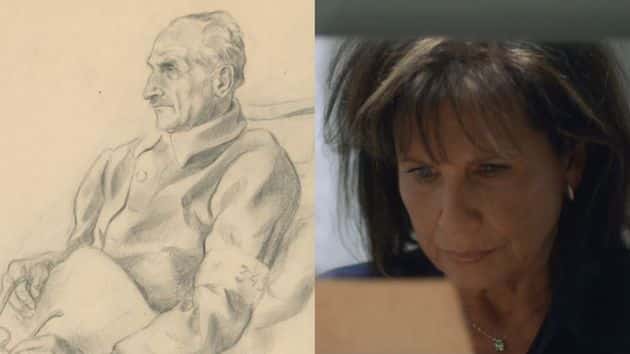 Pintura de Anne Sinclair y su abuelo Lyons Schwartz, en documental