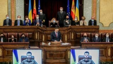 El Congreso escucha la audiencia de Zelensky después de la masacre de Butcha (Ucrania)