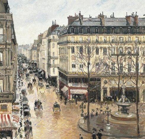 Pissarro Rue Saint Honore en Lapres Midi.Efecto lluvia nazi saqueando obras de arte España