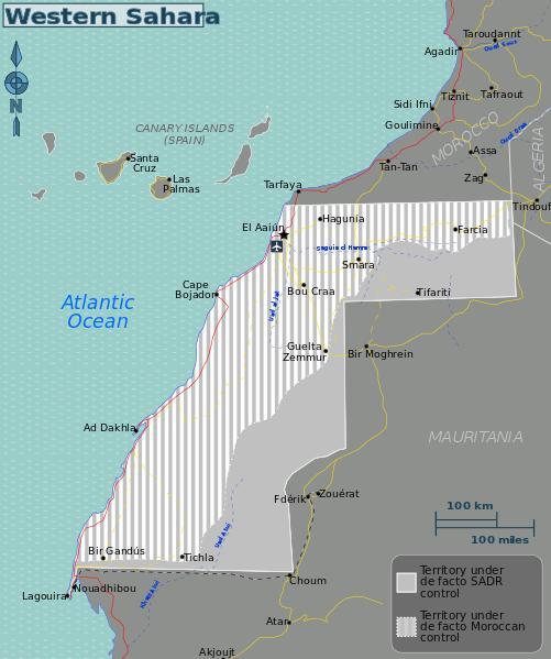 Mapa de Polisario