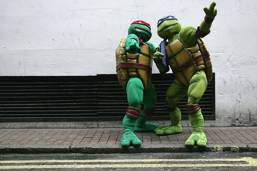 Sesión de fotos de las Tortugas Ninja mutantes adolescentes