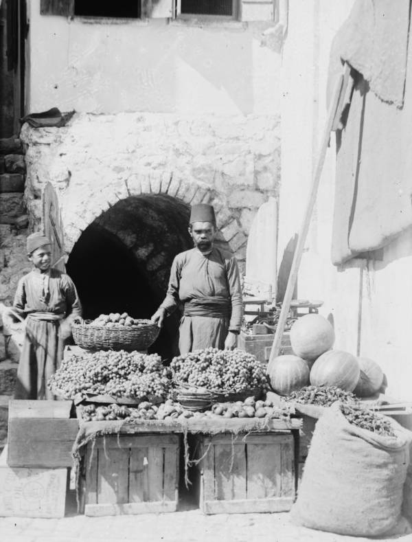 Vendedor de frutas Jerusalén antigua