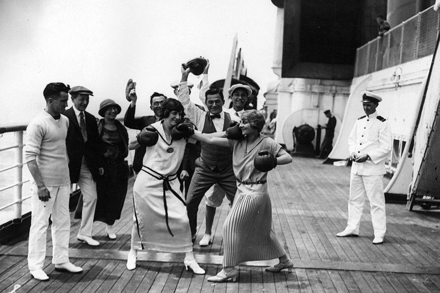 En un barco