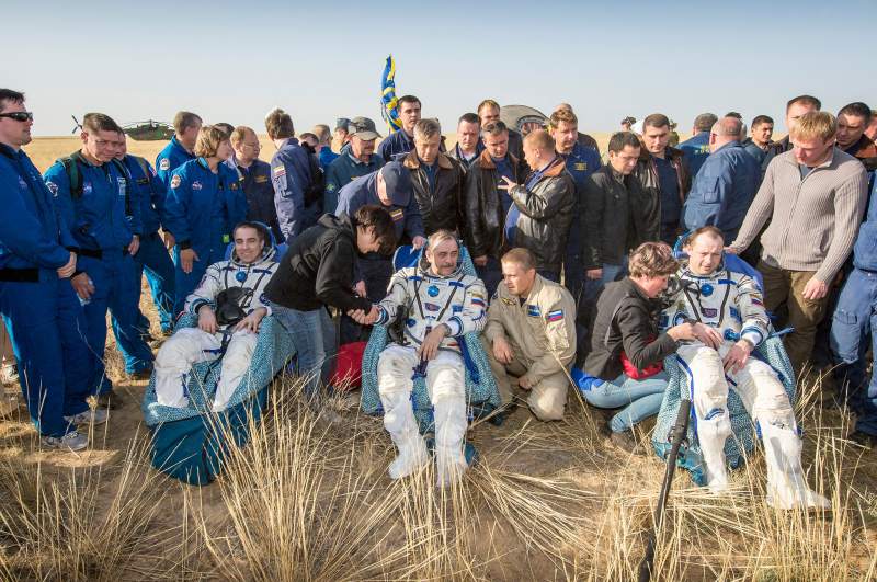 Aterrizaje de la cápsula Soyuz