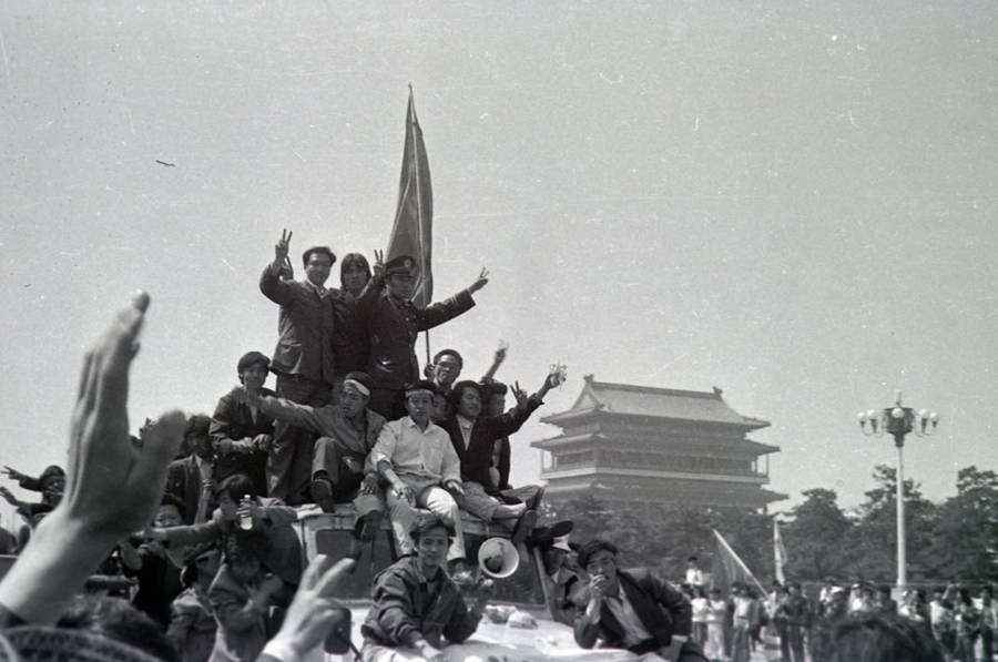 Protesta en la plaza de Tiananmen David Chen