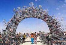 Bike Arch Recycled Art