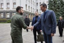 El primer ministro espanol visita Ucrania por segunda vez en