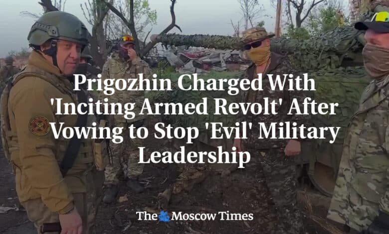 Prigozhin acusado de incitar a la rebelion armada despues de