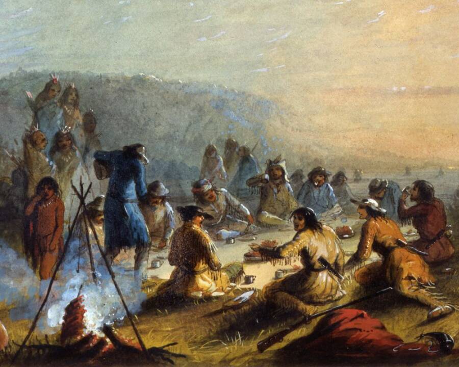 Comercio de pieles con nativos americanos