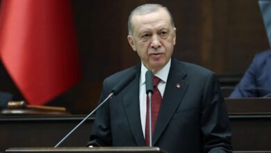 Turkey's President Erdogan addresses lawmakers from his ruling AK Party in Ankara
