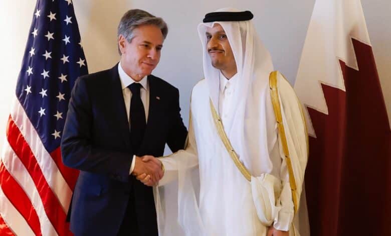 Antony Blinken, Sheikh Mohammed bin Abdulrahman bin Jassim Al-Thani