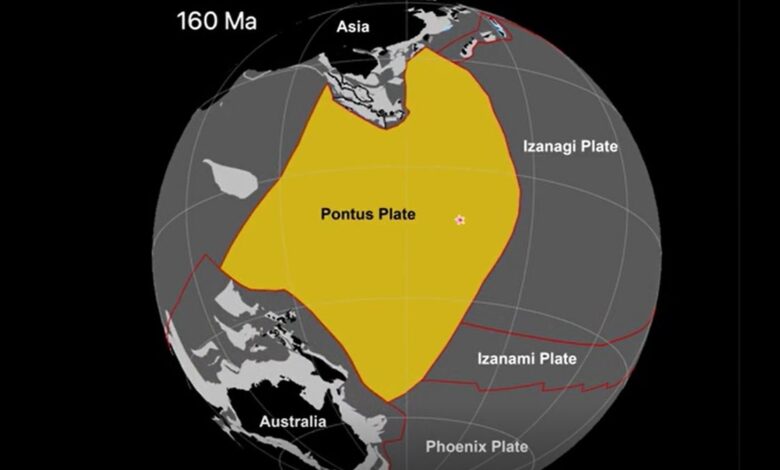 Los científicos descubren el fantasma de una antigua placa gigante que desapareció hace 20 millones de años 1 map showing the pontus plate which vanished 20 million years ago