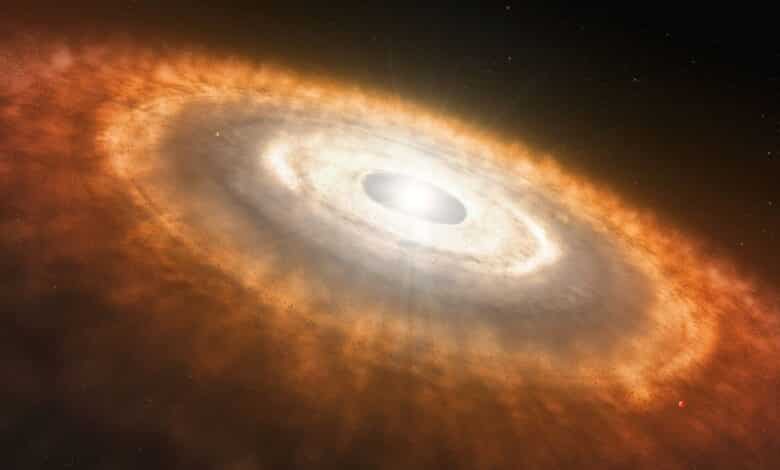 El telescopio James Webb encuentra por primera vez agua en un disco de gas giratorio alrededor de una estrella ultracaliente 1 El telescopio James Webb encuentra por primera vez agua en un disco de gas giratorio alrededor de una estrella ultracaliente