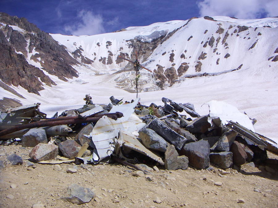 Lugar del accidente aéreo en los Andes