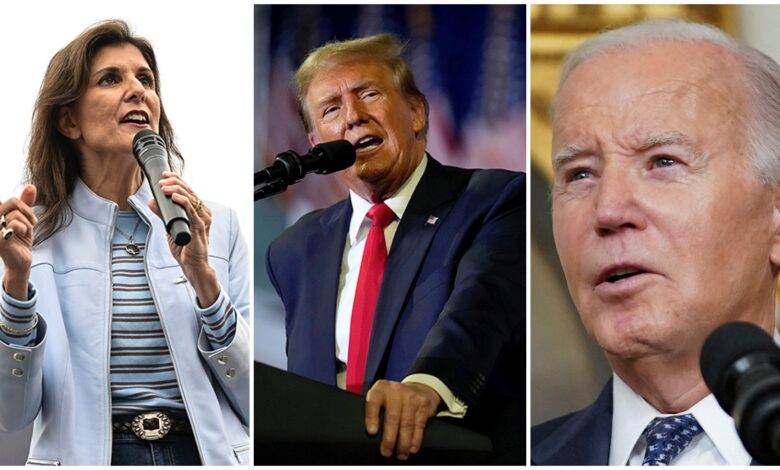 Nikki Haley is challenging Donald Trump to debate. Trump is challenging Joe Biden to debate. And Biden is laughing Trump off, at least publicly. But there are real questions about whether any of them will confront each other on a stage this year. (AP Photo)