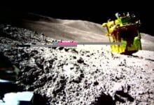 The Smart Lander for Investigating Moon (SLIM), taken by LEV-2 on the moon, released on January 25, 2024.