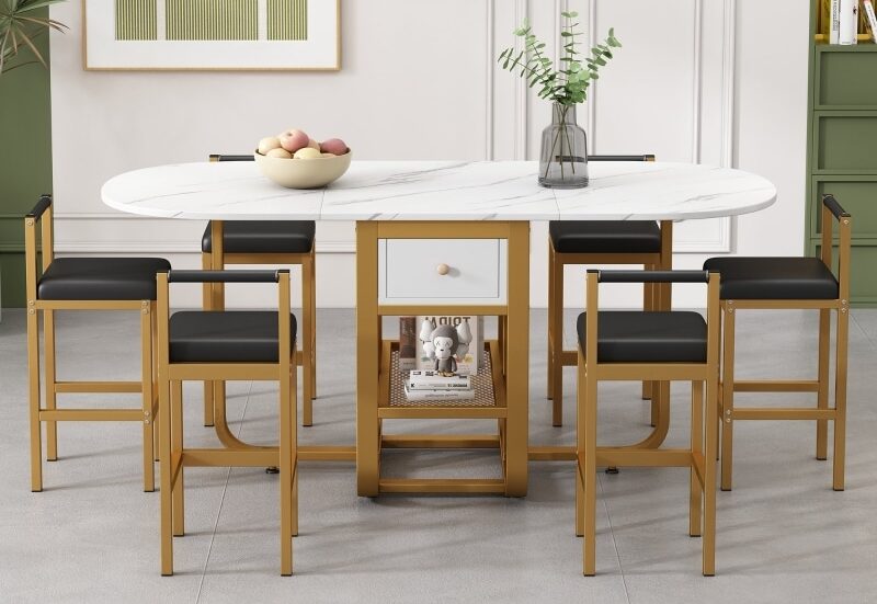 comedor con mesa plegable