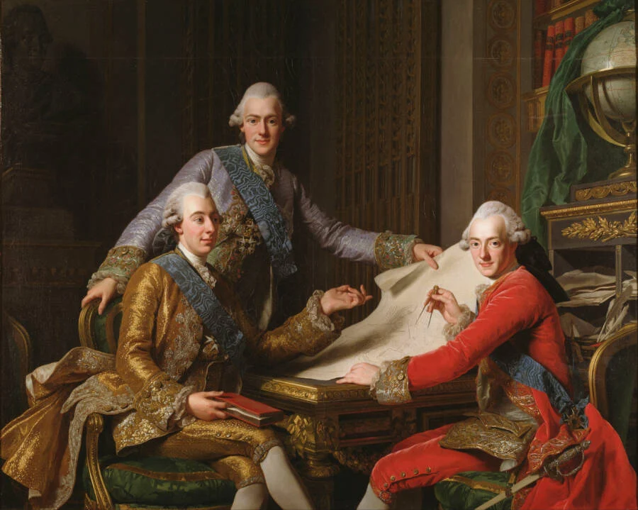 El rey Gustav III y sus hermanos.