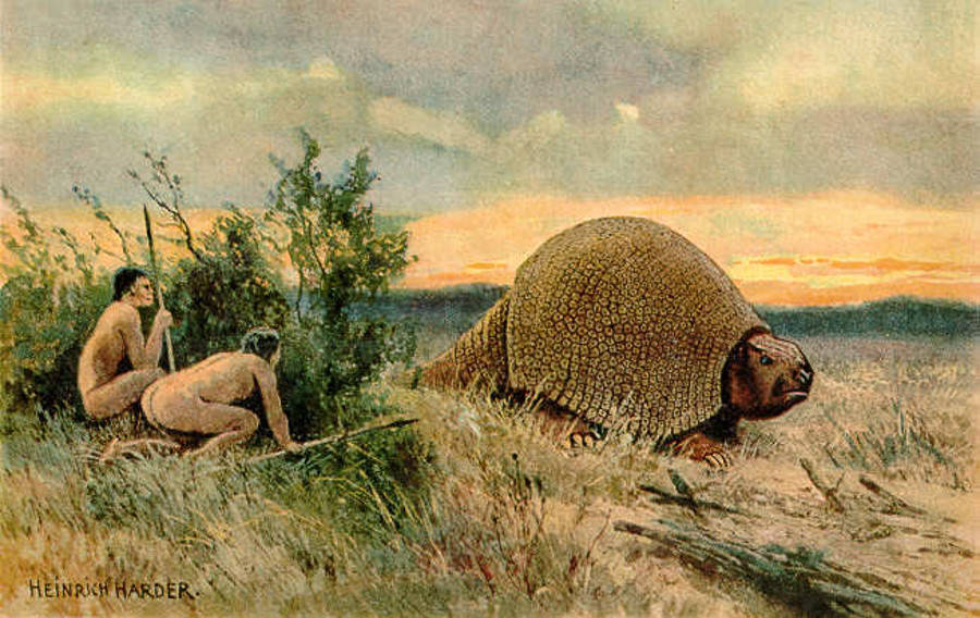 11 increíbles animales prehistóricos 2 Gliptodonte cazador humano