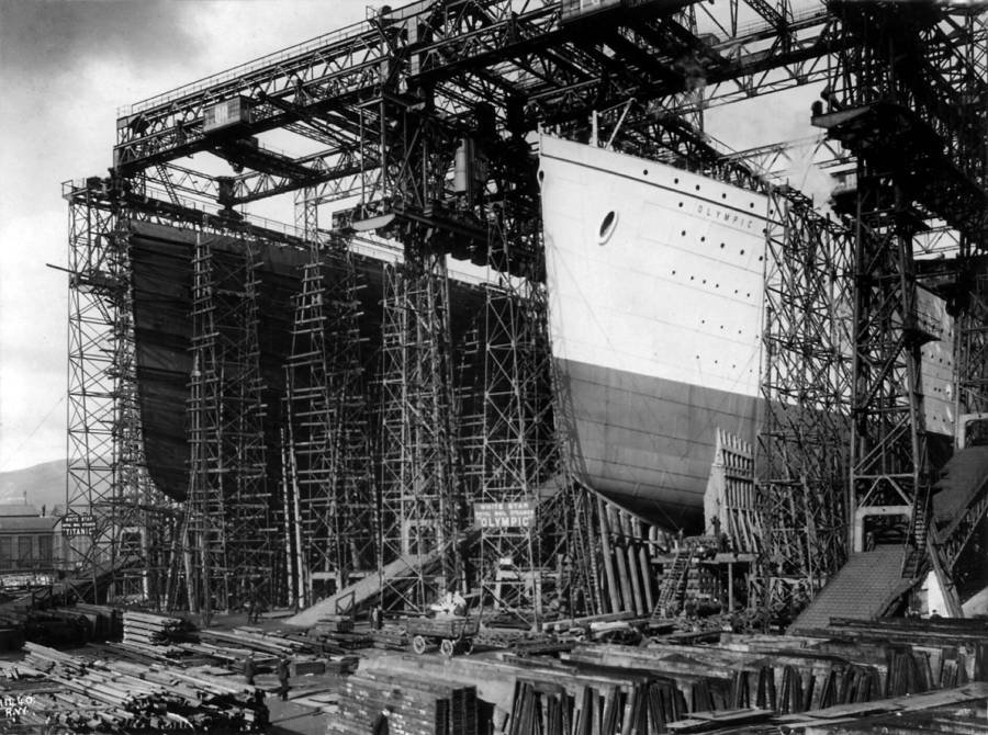 Construcción de los barcos gemelos del Titanic