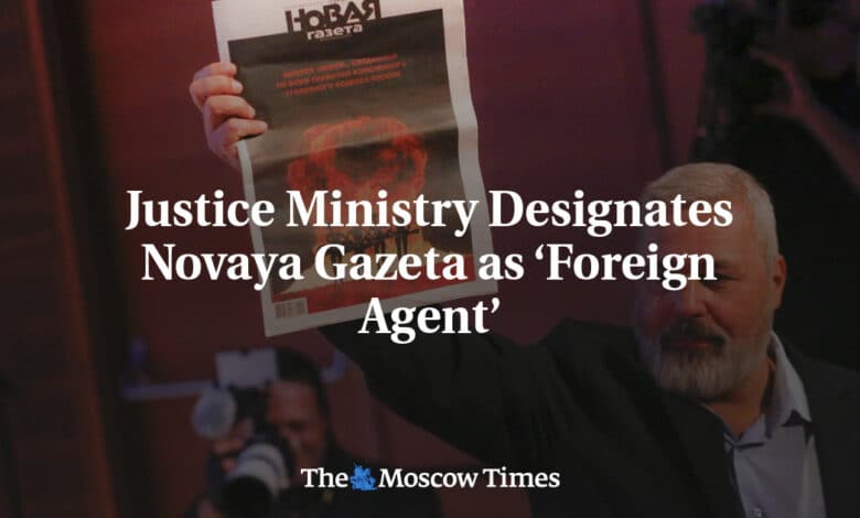 El Departamento de Justicia designa a Novaya Gazeta agente extranjero