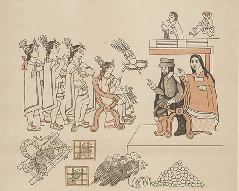 Dibujo tlaxcalteca de Malintzin