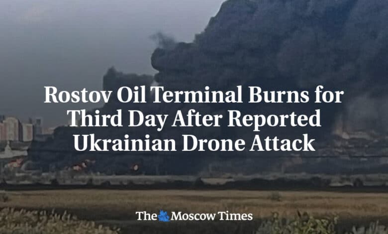 Terminal petrolera de Rostov incendiada por tercer día después del ataque con drones ucranianos 1 Terminal petrolera de Rostov incendiada por tercer dia despues del